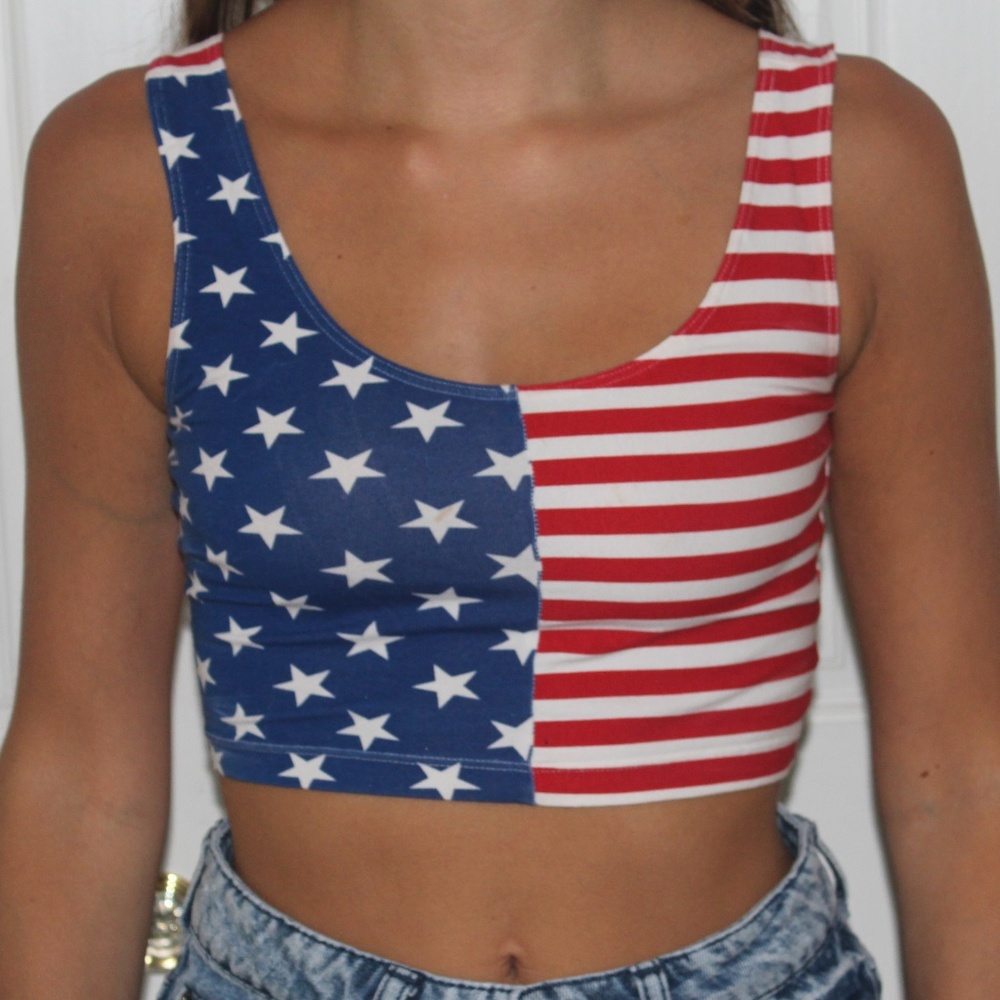 American Flag Crop Top